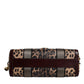 Brown Leopard Leather Shoulder Strap Duffle Bag