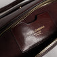 Brown Leopard Leather Shoulder Strap Duffle Bag