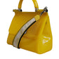 Yellow PVC Cotton Satchel Shoulder Strap Bag