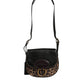 Black Brown Leopard Leather Shoulder Strap Bag