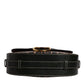 Black Brown Leopard Leather Shoulder Strap Bag