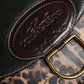 Black Brown Leopard Leather Shoulder Strap Bag