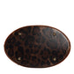 Brown Leopard Leather Shoulder Strap Tote Bag
