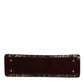 Brown Leopard Leather Shoulder Strap Tote Bag