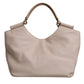 Dolce & Gabbana Light Pink Deer Leather Logo Plaque Tote Top Handle Bag