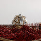 Dolce & Gabbana Red Gold Chain VANDA Tinsel Crystals Evening Clutch Bag