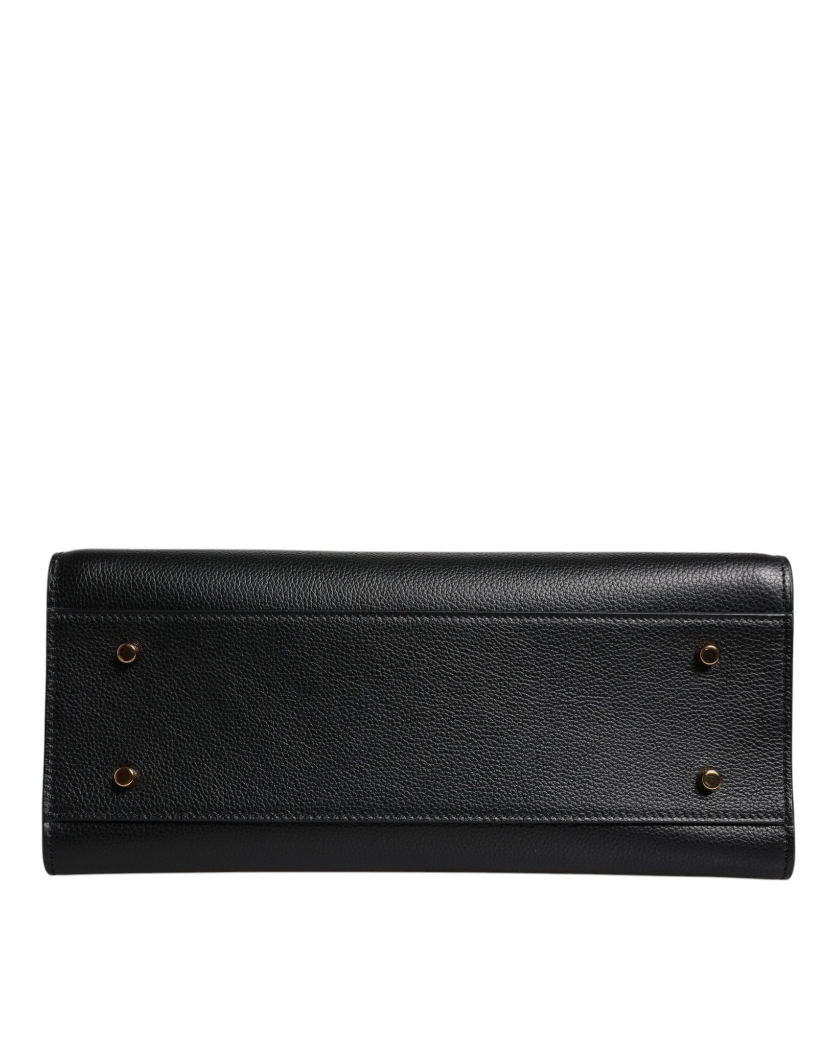 Versace Black Large Leather Top Handle Shoulder Crossbody Bag