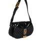 Black Calf Leather Quilted Shoulder Strap Bag