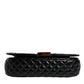 Black Calf Leather Quilted Shoulder Strap Bag
