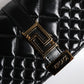 Black Calf Leather Quilted Shoulder Strap Bag