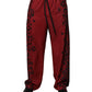 Red Leopard Print Polyester Men Jogger Pants