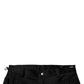 Black Cotton Cargo Tapered Pants