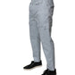 Light Blue Cotton Cargo Tapered Pants
