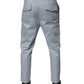 Light Blue Cotton Cargo Tapered Pants