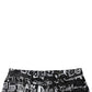 Black Cotton Logo Print Straight Denim Jeans