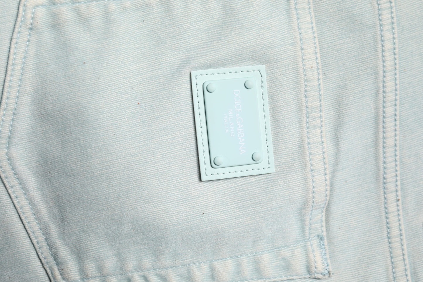 Light Blue Logo Plaque Skinny Men Denim Jeans