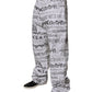 White Logo Print Straight Men Denim Jeans