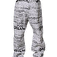 White Logo Print Straight Men Denim Jeans