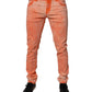 Orange Tie Dye Cotton Skinny Men Denim Jeans