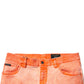 Orange Tie Dye Cotton Skinny Men Denim Jeans