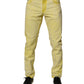 Yellow Cotton Stretch Skinny Men Denim Jeans