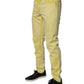 Yellow Cotton Stretch Skinny Men Denim Jeans