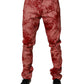 Red Tie Dye Cotton Skinny Men Denim Jeans
