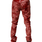 Red Tie Dye Cotton Skinny Men Denim Jeans