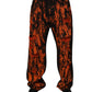 Black Red Tie Dye Cotton Straight Denim Jeans