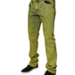 Yellow Cotton Stretch Skinny Men Denim Jeans