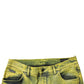 Yellow Cotton Stretch Skinny Men Denim Jeans