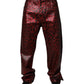Red Leopard Cotton Straight Men Denim Jeans