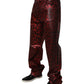 Red Leopard Cotton Straight Men Denim Jeans