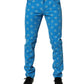 Blue Logo Monogram Cotton Skinny Denim Jeans