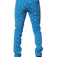 Blue Logo Monogram Cotton Skinny Denim Jeans