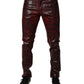 Red Leopard Cotton Skinny Men Denim Jeans