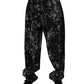 Black Tie Dye Cotton Straight Men Denim Jeans