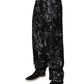 Black Tie Dye Cotton Straight Men Denim Jeans