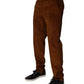 Dark Brown Corduroy Cotton Skinny Denim Jeans