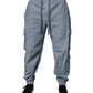 Light Blue Cotton Jogger Cargo Men Denim Pants