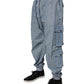 Light Blue Cotton Jogger Cargo Men Denim Pants