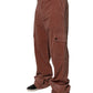 Brown Corduroy Cotton Cargo Men Denim Jeans