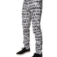 White Cotton Logo Print Skinny Denim Jeans