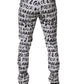 White Cotton Logo Print Skinny Denim Jeans