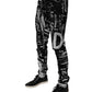 Black Cotton Logo Print Skinny Denim Jeans