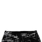 Black Cotton Logo Print Skinny Denim Jeans