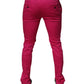 Pink Black Stripe Slim Fit Men Dress Pants