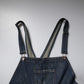 Dark Blue Cotton Men Jumpsuit Denim Jeans