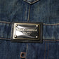 Dark Blue Cotton Men Jumpsuit Denim Jeans