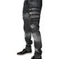 Dark Gray Tattered Cotton Skinny Denim Jeans